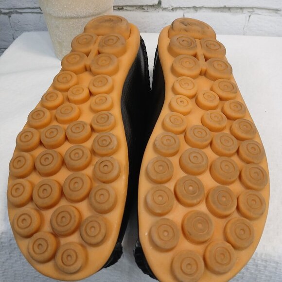 VENUS CELIA BLACK COMFORT WALKING BOAT SHOE, RUBBER SOLE, SIZE 44 (11) LIKE NEW - Picture 2 of 8